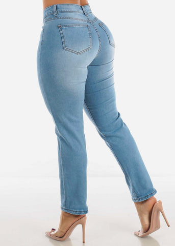 Image of Classic High Waisted Straight Leg Jeans
