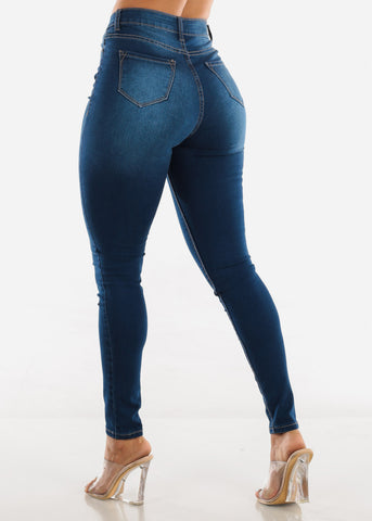 Image of Blue High Rise Denim Jeans