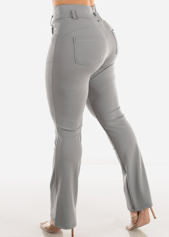 Image of Grey Super High Waist Dressy Bootcut Pants