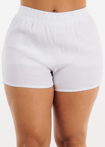 Image of Short Sleeve Button Up Shirt & Shorts White (2 PCE SET)