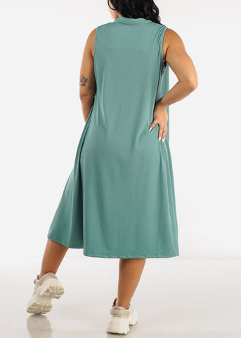 Image of Mint Sleeveless Cardigan, Cropped Tank Top & Shorts (3 PCE SET)