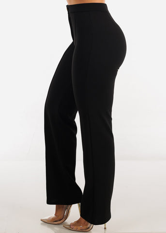 Image of Black High Waist Bootcut Dress Pants