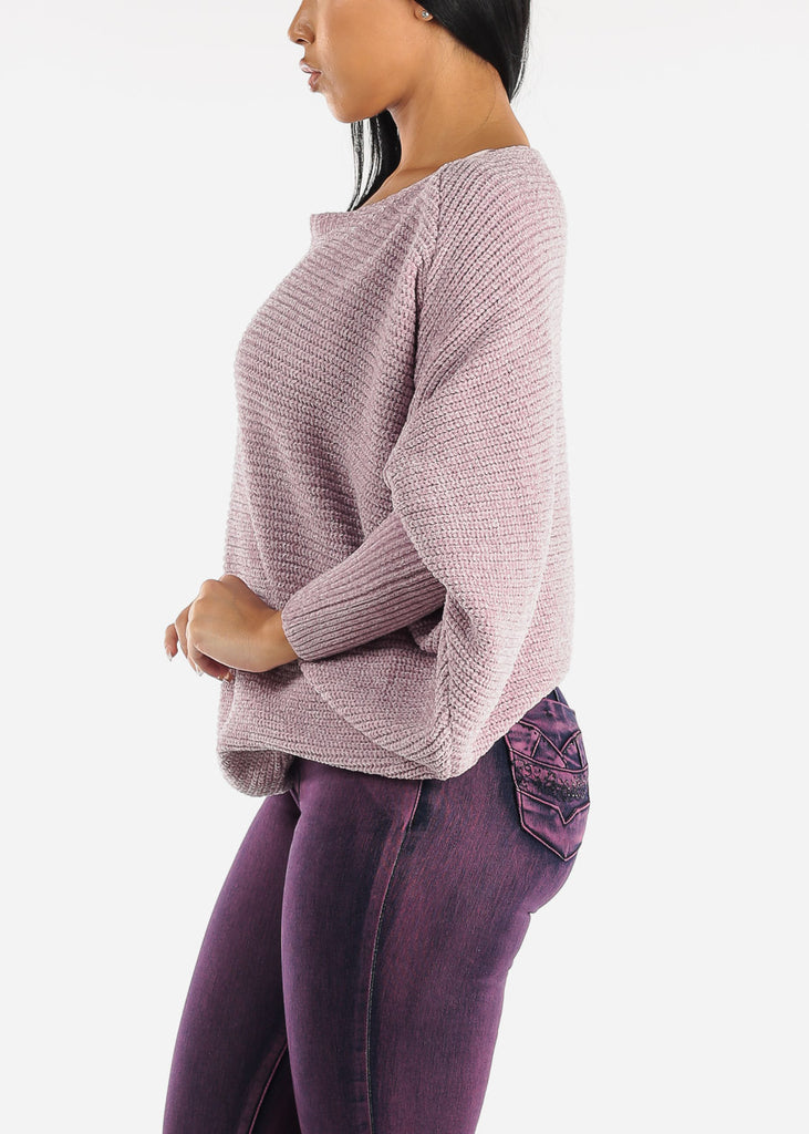 Lavender Bubble Sleeve Dolman Sweater