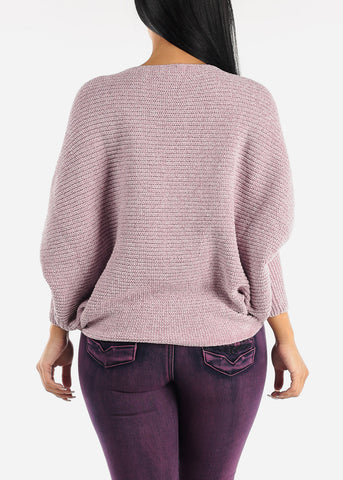 Image of Lavender Bubble Sleeve Dolman Sweater