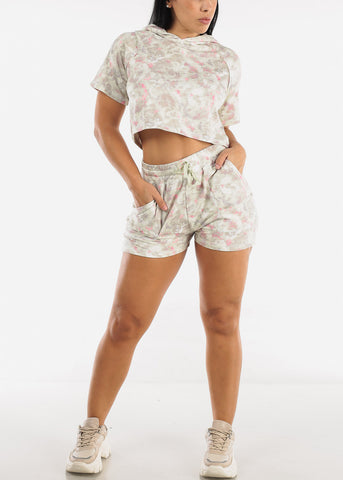 Image of Activewear High Waisted Floral Athleisure Shorts
