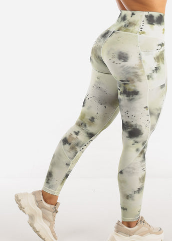 Image of Activewear High Waisted Leggings Tie Dye Printed