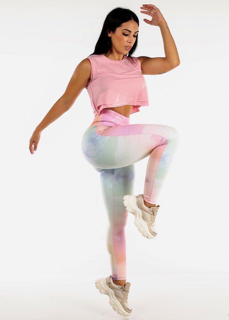 Activewear High Waisted Multicolor Leggings