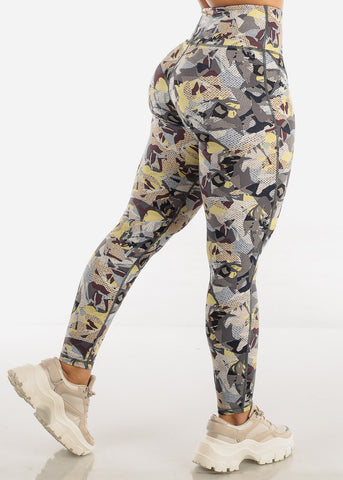 Image of High Waisted Abstract Pop Art Workout Leggings