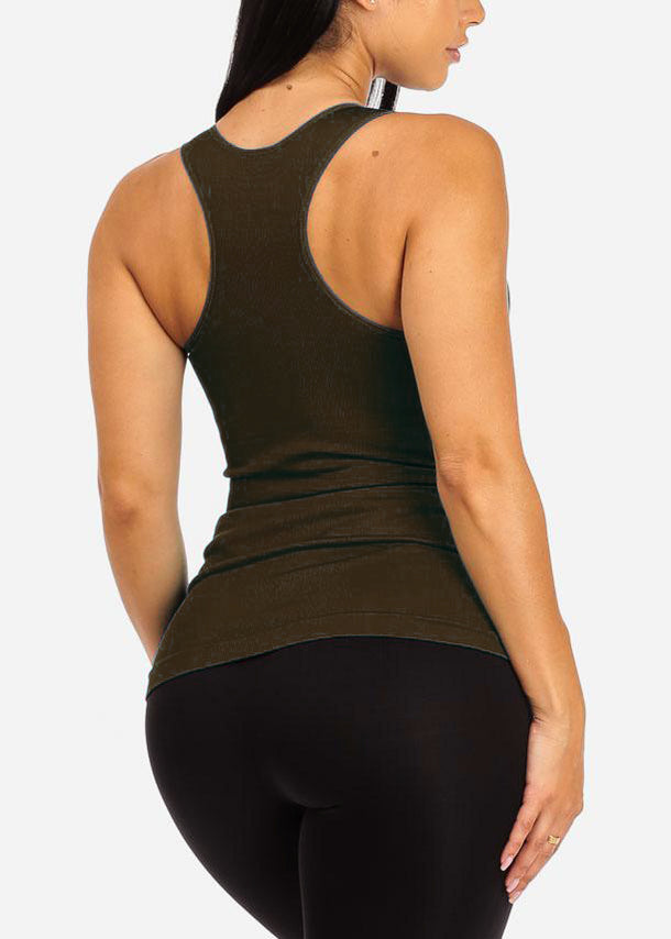 One Size Racerback Seamless Top (Brown)