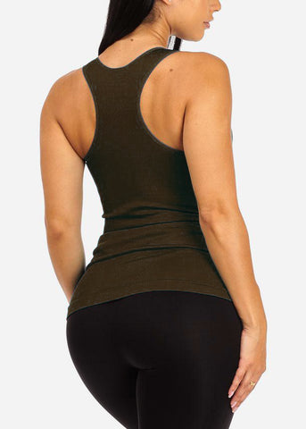 Image of One Size Racerback Seamless Top (Brown)
