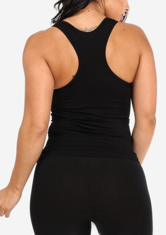 Image of One Size Racerback Seamless Top (Black)
