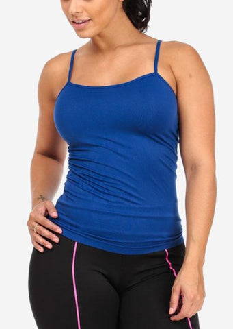 Image of One Size Spaghetti Strap Seamless Top (Royal Blue)